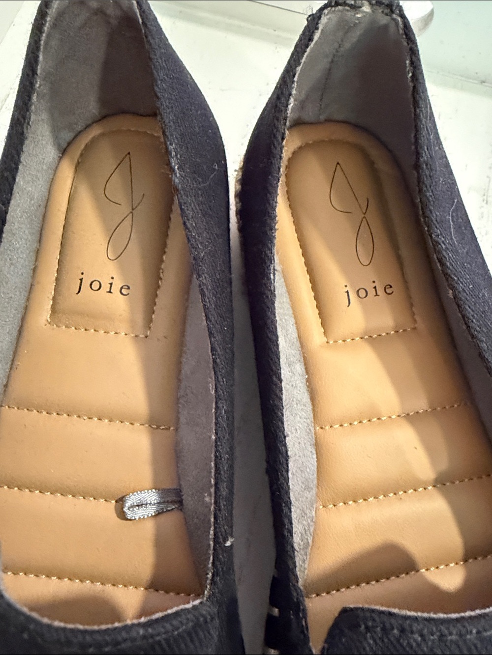 Joie Black Canvas Espadrille Flats with Jute Trim - Picture 2 of 5